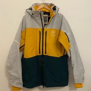 Burton Men's Yellow, Gray and Teal AK Ski Jacket NWOT